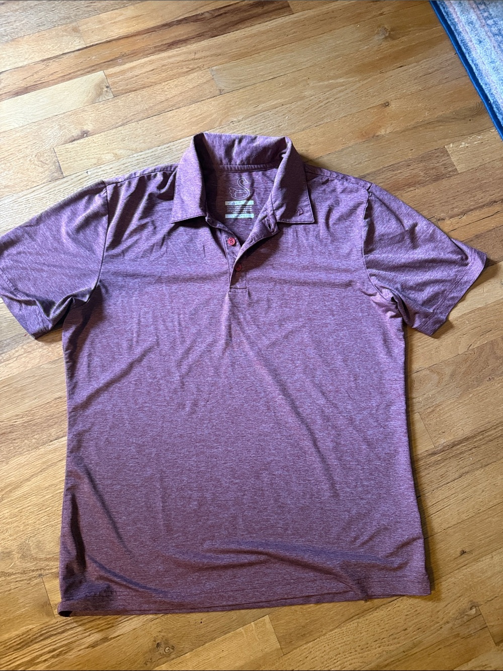 Swannies men’s performance golf polo shirt medium Heather red